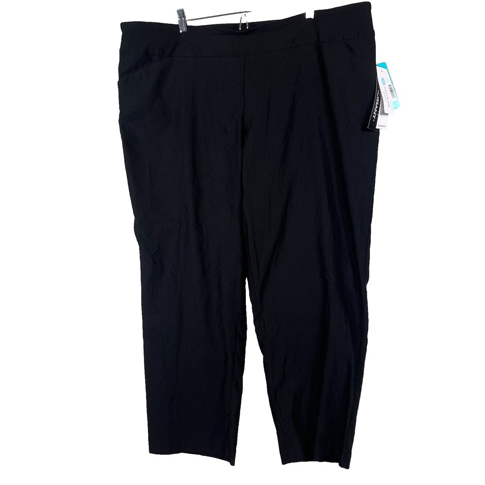 Tribal Womens 24W Flat Front Stretch Pants Black NWT Flatten It Slimming